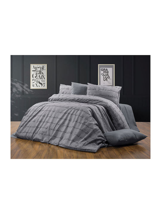 Dimcol Duvet Cover Queen 220x240 Grey