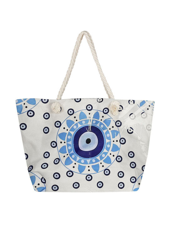 Summertiempo Beach Bag with design Eye White