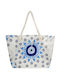 Summertiempo Beach Bag with design Eye White