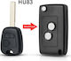 Car Key Shell with Blade with 2 Buttons for Peugeot / Citroen