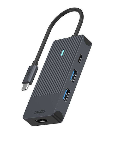 Rapoo UCM-2001 USB-C Docking Station mit HDMI 4K PD Schwarz