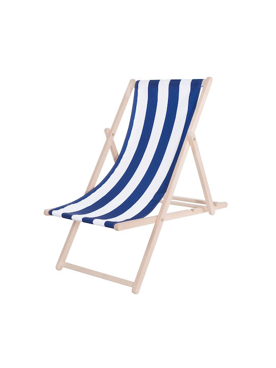 Deckchairs Wooden Blue/white 57.5x57.5x123.5cm