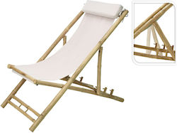 Deckchairs Bamboo White 60x120x80cm Deckchairs Bamboo White 60x120x80cm