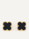 Gold Plated Black Steel Stud Earrings