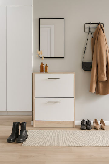 Wooden Shoe Organizer White 63x24x81.5cm
