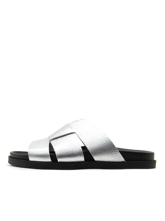 Bacali Collection Leather Women's Sandals Silver