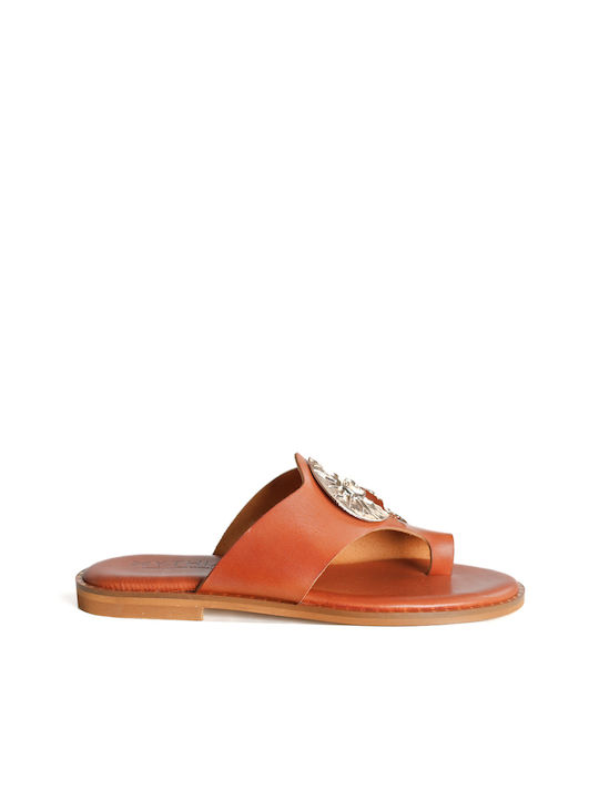 Mythia Leather Women's Sandals Tabac Brown