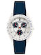 ZZero Men's Watch Chronograph Battery with Blue Rubber Strap