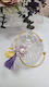 Christening Charm Handcuff Metal Purple 50 Pieces