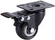 Furniture Wheel made of Metal Black Velvet-Black Metal 10x6x11cm