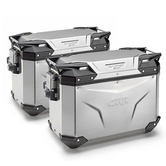 Givi Trekker Outback Monokey Motorcycle Hard Side Case 48lt in Silver Colour