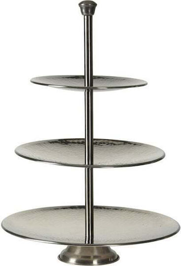 Koopman Metallisch Etagere Silber Ø36.5cm 1Stück