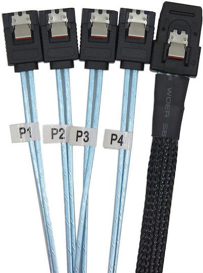 Mini Sas 36pin Sff 8087 la 4 X 7p Sata Server Cablu Lungime 50cm