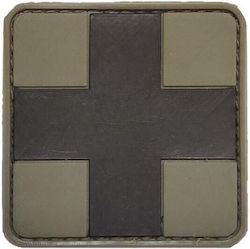 Medic Cross 5x5 Σήμα Pvc Χακί Μαύρο