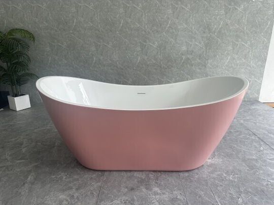 Inter Ceramic Acrylic Freestanding Bathtub with Hydromassage 170x81cm PINK