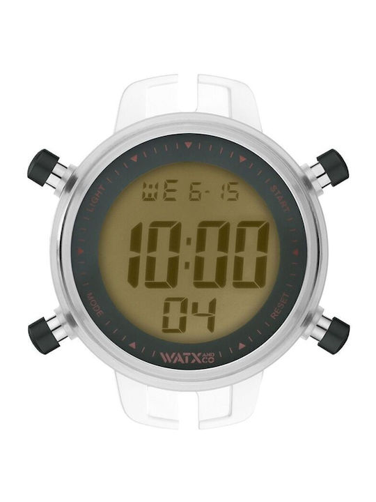 WATX & CO Γυναικείο Ρολόι 43mm Μπαταρίας με Καουτσούκ Λουράκι