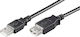 Techly USB 2.0 Кабел USB-A мъжки - USB-A женски Черен 0.3м 686221