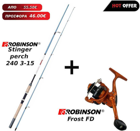 Robinson Stinger Perch 240 Καλάμι Ψαρέματος για Light Rockfishing 2.4m με Μηχανισμό 3-15gr