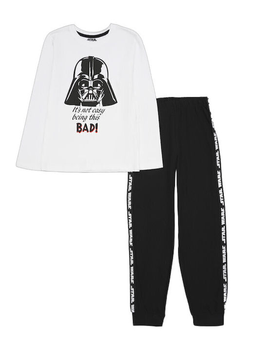 Disney Детска пижама Зимна White Stars Wars