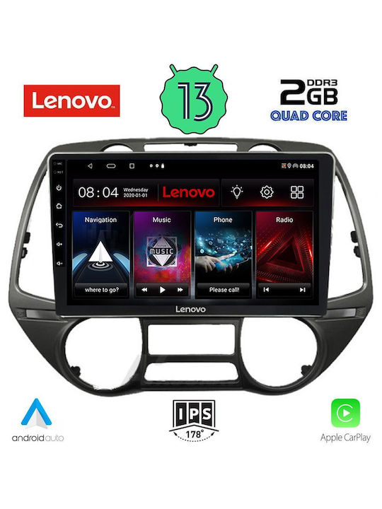 Lenovo Sistem Audio Auto pentru Hyundai i20 2008-2013 (Bluetooth/USB/AUX/WiFi/GPS/Apple-Carplay/Android-Auto) cu Ecran Tactil 9"