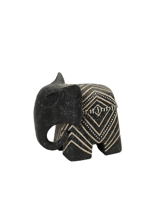 Elephant Figure L Polyresin Black 23cm