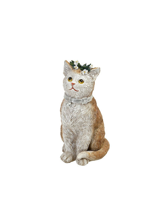 Polyresin Katzenfigur Beige 14,3cm