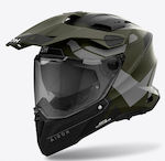 Airoh Commander 2 Reveal Military Green Matt Κράνος Μηχανής On-Off με Pinlock και Sunvisor