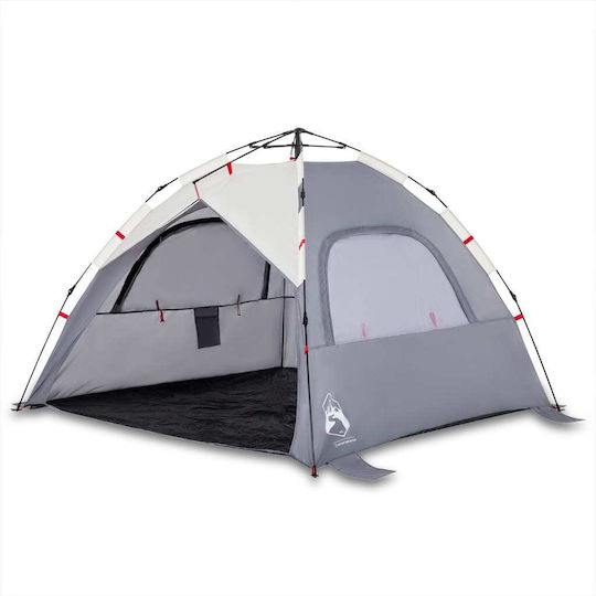 vidaXL Καλοκαιρινή Σκηνή Camping Igloo Γκρι για 3 Άτομα 370x180x116εκ.