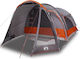 vidaXL Cort Camping Tunel pentru 6 Persoane 500x305x205cm Gri/portocaliu