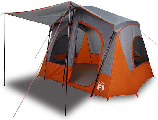 vidaXL Σκηνή Camping Γκρι για 5 Άτομα 340x297x210εκ. Γκρι/Πορτοκαλί