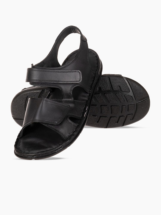 The Shoemart Piele Sandale pentru bărbați în Negru Culoare