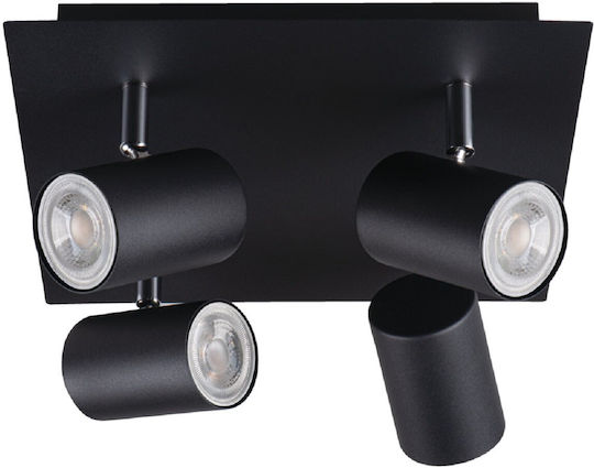 Kanlux Spot with 4 Lights in Black Color