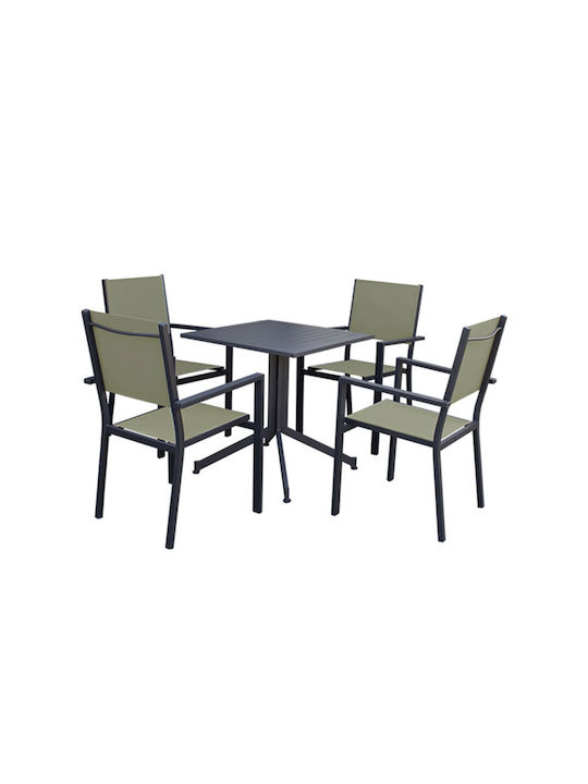Set Sala De Mese Pentru Exterior 5 Piese Antracit