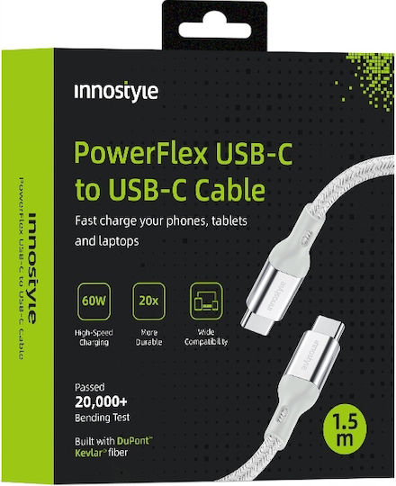Samsung USB 2.0 Cable USB-C male - USB-C 60W Ασημί 2m ICC150ALSLV