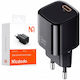 Mcdodo Φορτιστής Χωρίς Καλώδιο GaN με Θύρα USB-C 33W Power Delivery Μαύρος (CH-0081)