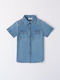 Kids Shirt Short Sleeve Denim Blue Denim
