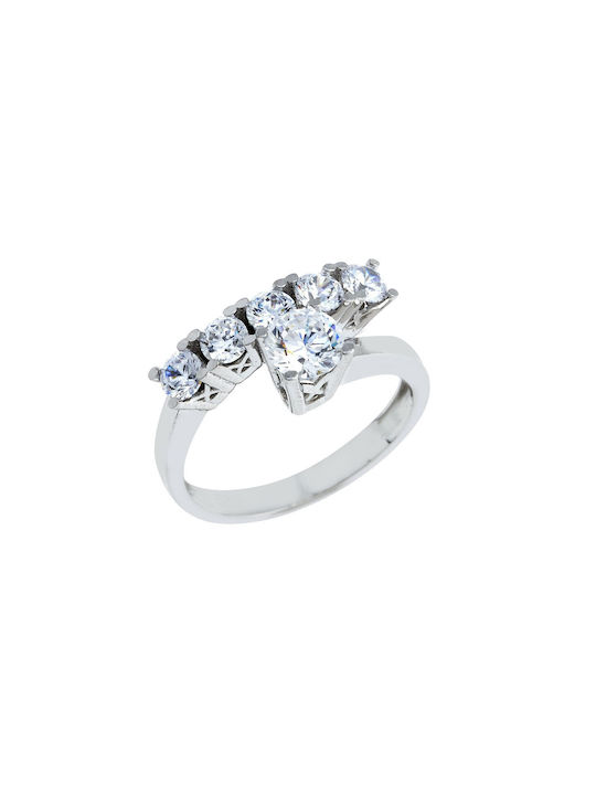 Ioannou24 Single Stone from White Gold 14K