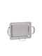 ForHome Inoxidabil Dreptunghiular Tavă de Servire cu Mânere în Culoare Argintiu 42x24cm GB-2274-A 1buc