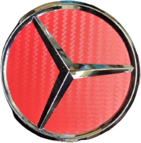 Radnabenkappen Mercedes Benz mit Innendurchmesser 75mm Rot/Chrom 4Stück