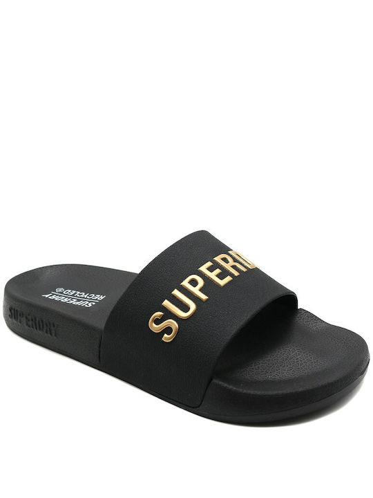 Superdry Slides în Negru Culore