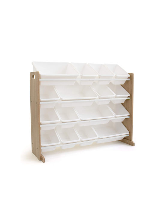 Toy Storage System made of Wood White 1pcs