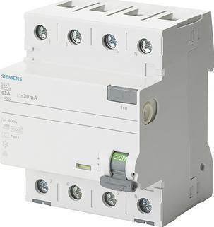 Siemens Phase 4-Pole Earth Leakage Relay 40A