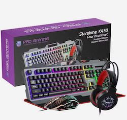 ProGaming Pro Gaming K450 Cu membrană - Set cu Mouse (Engleză US) ProGaming Pro Gaming K450 Cu membrană - Set cu Mouse (Engleză US)