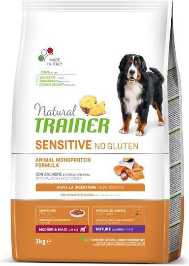 Natural Trainer 3kg Dry Food Gluten-Free for Senior Medium & Large Breed Dogs with Salmon