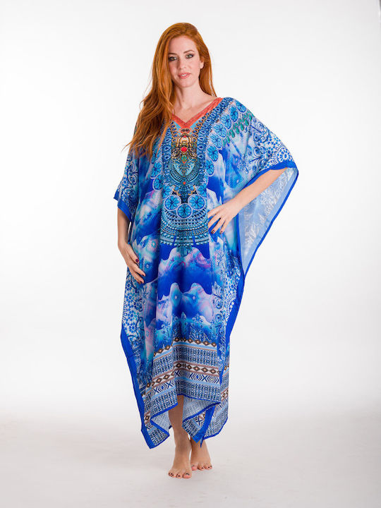 Rima Beachwear Γυναικείο Καφτάνι Παραλίας Μπλε