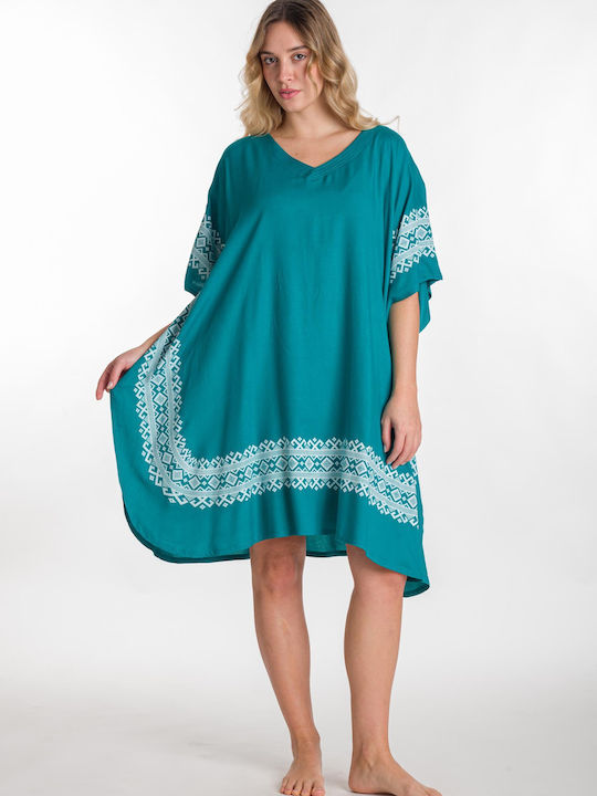 Rima Beachwear Women's Mini Caftan Beachwear Petrol