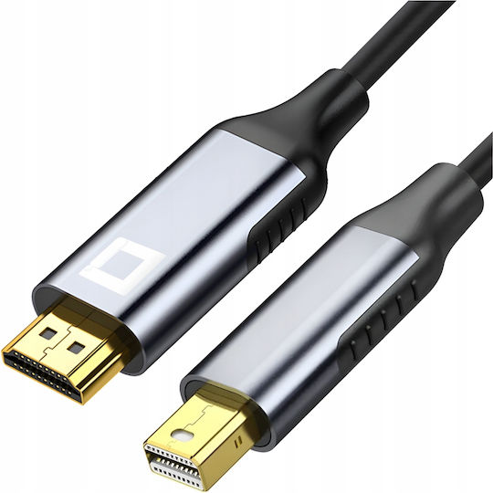 Кабел mini DisplayPort мъжки - HDMI мъжки 1м Сив (CO2-0030)