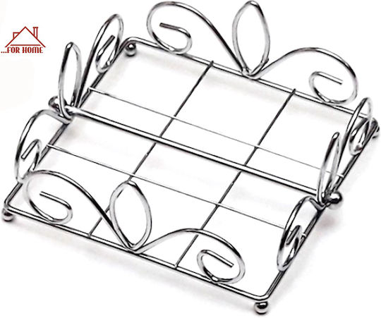 ForHome Χαρτοπετσετοθήκη Μεταλλική Ασημί 18x18x7cm GBK-904152