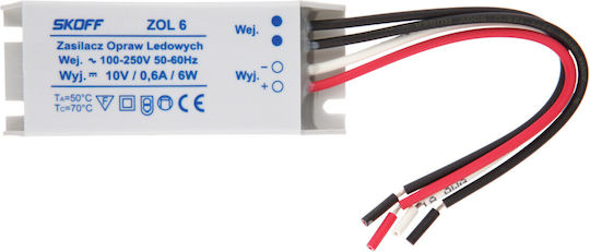 Skoff Τροφοδοτικό LED IP20 Ισχύος 6W με Τάση Εξόδου 10V