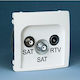 Kontakt-Simon TV, Satellite, and Radio Antenna Socket Basic in White color BMZAR+SAT3.1-P2.01/1